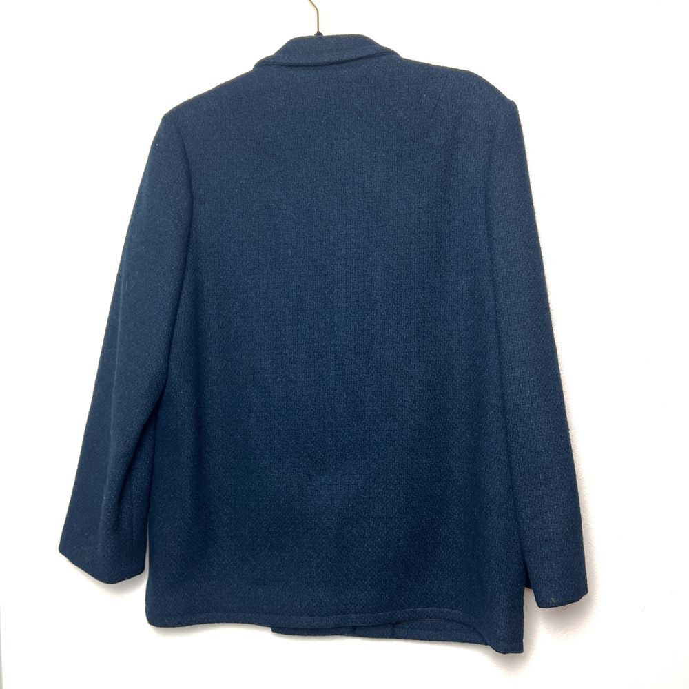 Pendleton Women's XL‎ Vintage Virgin Wool Navy Blue Pea Coat Classic Tailored - Picture 2 of 5